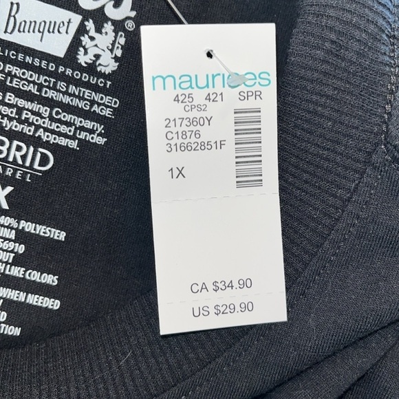 NWT Plus Size Coors Born In The Rockies Vintage Oversized Fit Graphic Tee 1X - Picture 7 of 7